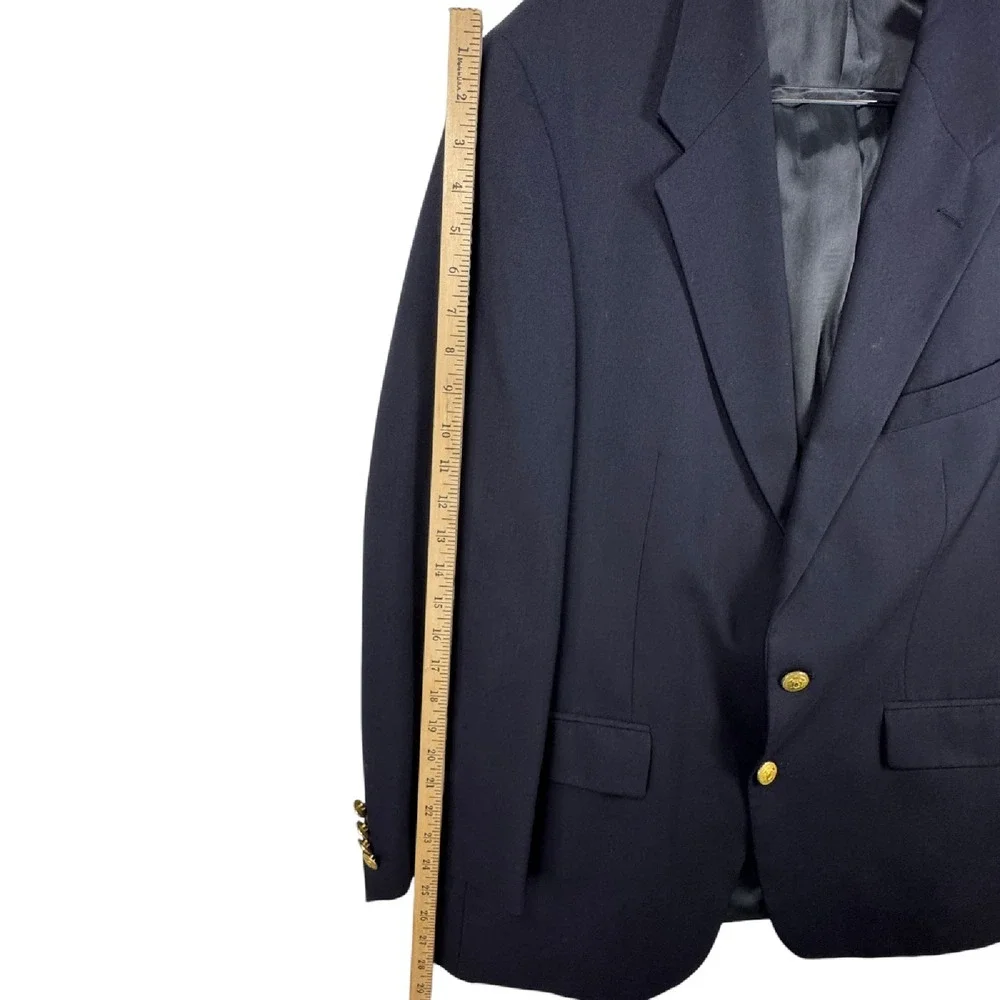 Polo University Club Blazer Wool Gold Two Button‎ Classic Sport Coat Jacket 46R
